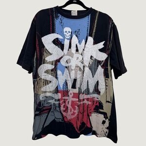G-Unit Mens T-Shirt XL Black Sink Or Swim Graphic Hold It Down Streetwear Edgy